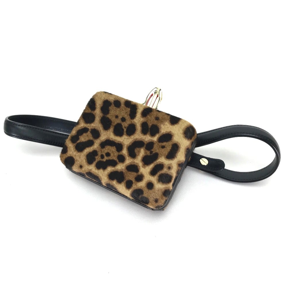 Christian Louboutin CHRISTIAN LOUBOUTIN 3110421 Leopard Waist Pouch Belt Bag Hip Bag Brown