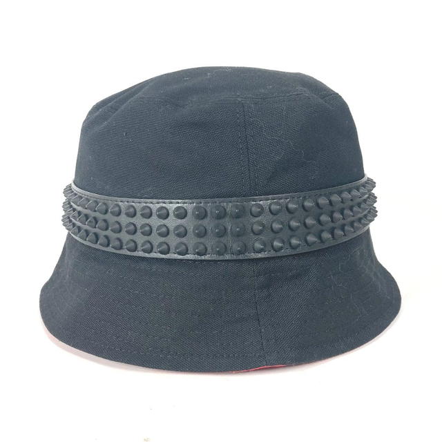 Christian Louboutin Christian Louboutin 3235326 Studs BOBINO bucket hat bob hat cotton Black Unused - view 3