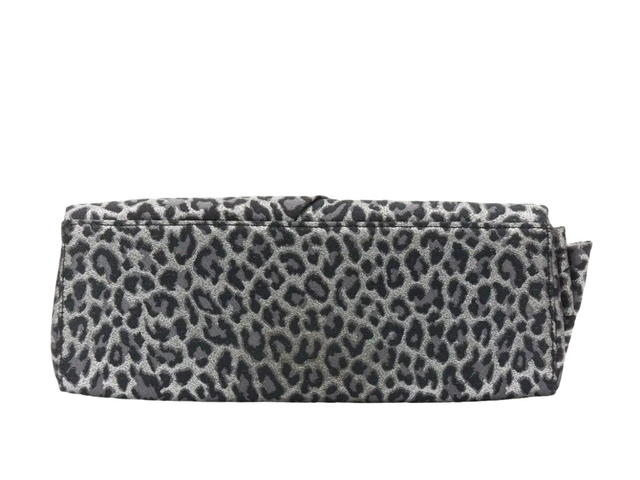 Christian Louboutin Christian Louboutin Aionoeud Silver Leopard Asymmetrical Bow Elongated Clutch - view 2