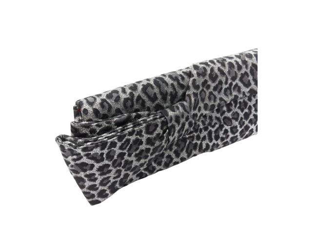 Christian Louboutin Christian Louboutin Aionoeud Silver Leopard Asymmetrical Bow Elongated Clutch - view 3