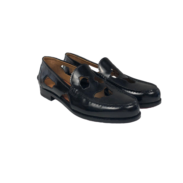 Christian Louboutin Christian Louboutin Cut Out Black Leather Loafers