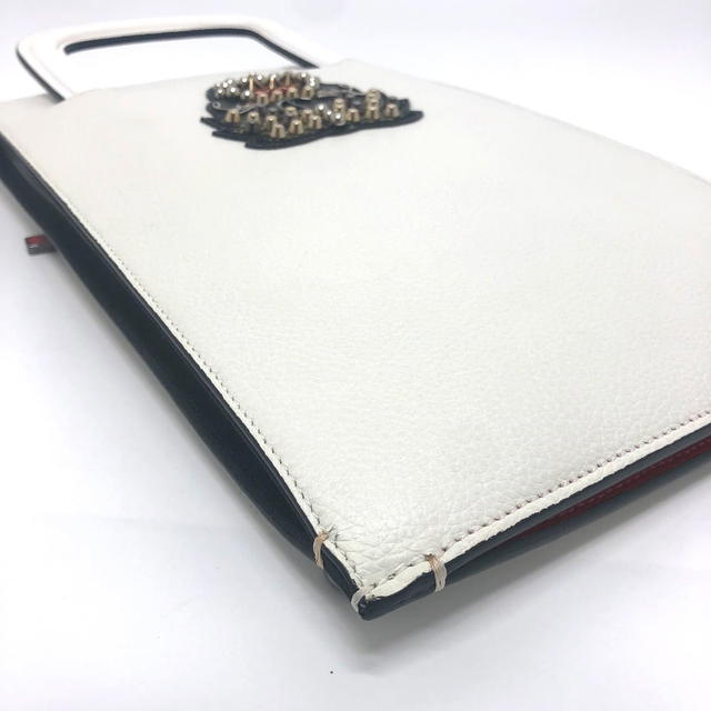 Christian Louboutin Christian Louboutin emblem trick truck 2WAY Clutch bag Tote Bag White/Red - view 3