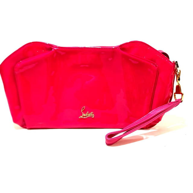 Christian Louboutin CHRISTIAN LOUBOUTIN Enamel Clutch Bag Wristlet Patent Leather Pink - view 1