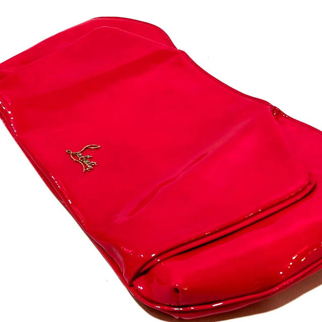 Christian Louboutin CHRISTIAN LOUBOUTIN Enamel Clutch Bag Wristlet Patent Leather Pink - view 3