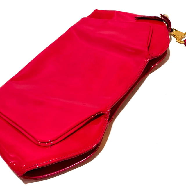 Christian Louboutin CHRISTIAN LOUBOUTIN Enamel Clutch Bag Wristlet Patent Leather Pink - view 4