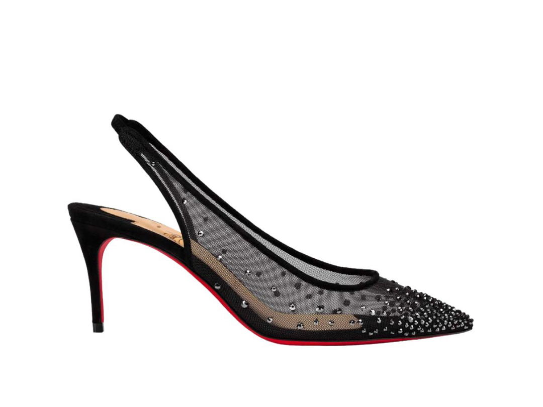Christian Louboutin Christian Louboutin Follies Strass Sling 70 MM Black Jet Hem