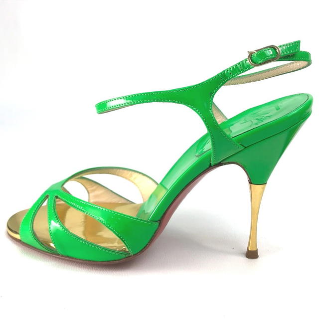 Christian Louboutin Christian Louboutin Heel strap Sandals Women's shoes enamel Green 35 - view 4