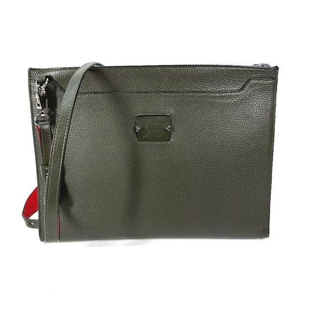Christian Louboutin Christian Louboutin logo 2WAY Bag Pochette Clutch Bag Shoulder Bag Leather khaki - view 2