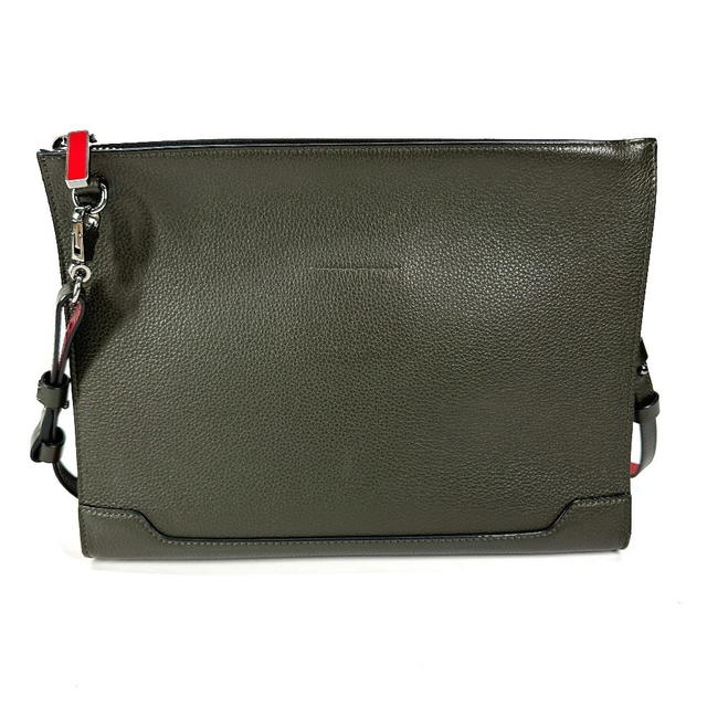 Christian Louboutin Christian Louboutin logo 2WAY Bag Pochette Clutch Bag Shoulder Bag Leather khaki - view 3