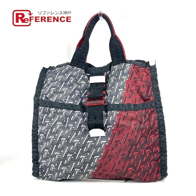Christian Louboutin Christian Louboutin logo 2WAY Hand Bag Tote Bag Shoulder Bag Red/Black x White - view 1