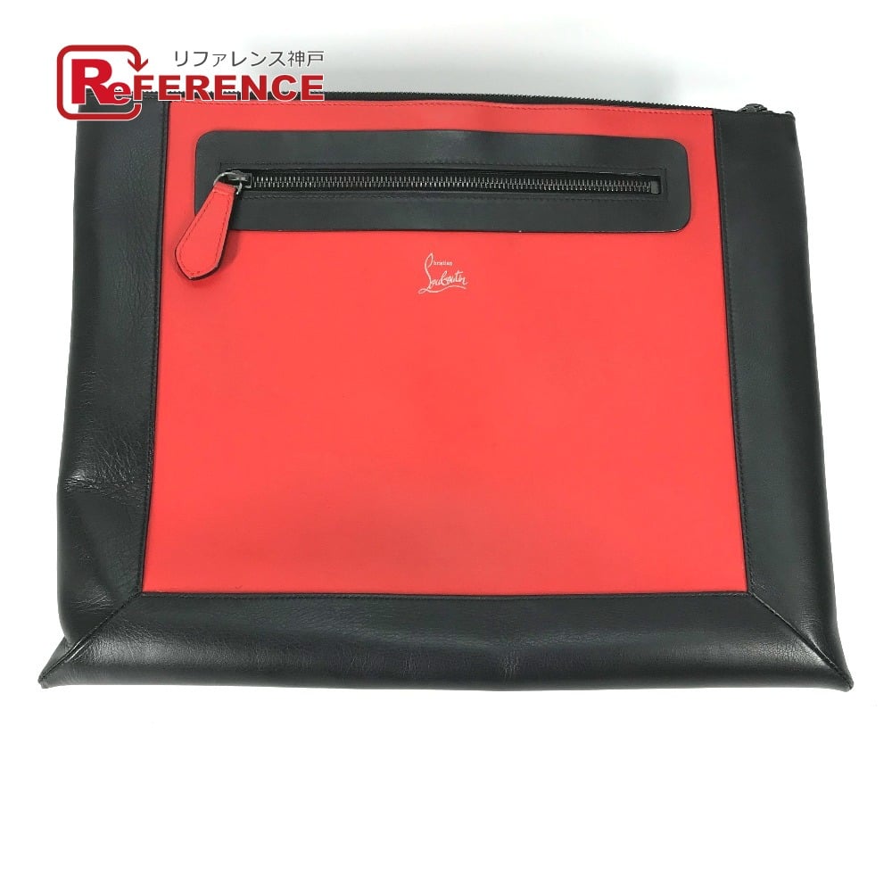 Christian Louboutin Christian Louboutin logo bag Clutch bag Leather Black/Red