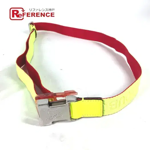 Buy Christian Louboutin logo Buckle Accessories belt Canvas yellow Unused at Sasom – Authentic and Ready to Ship