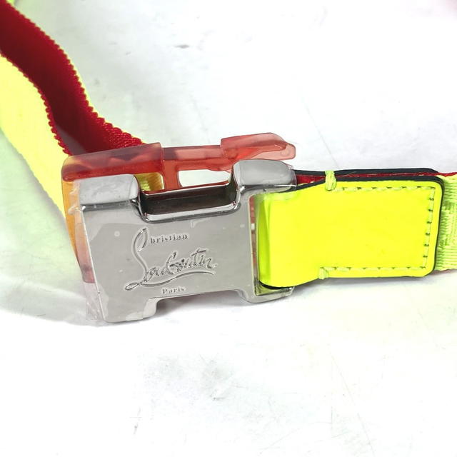 Christian Louboutin Christian Louboutin logo Buckle Accessories belt Canvas yellow Unused - view 3