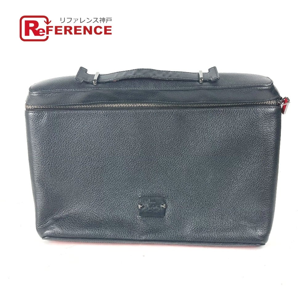 Christian Louboutin Christian Louboutin Logo Kibi Vanity bag Hand Bag Leather Black