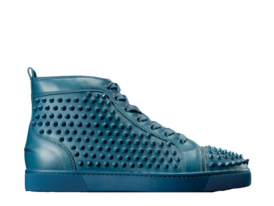 Christian Louboutin Christian Louboutin Louis Flat Calf Spikes Turquin-Blue