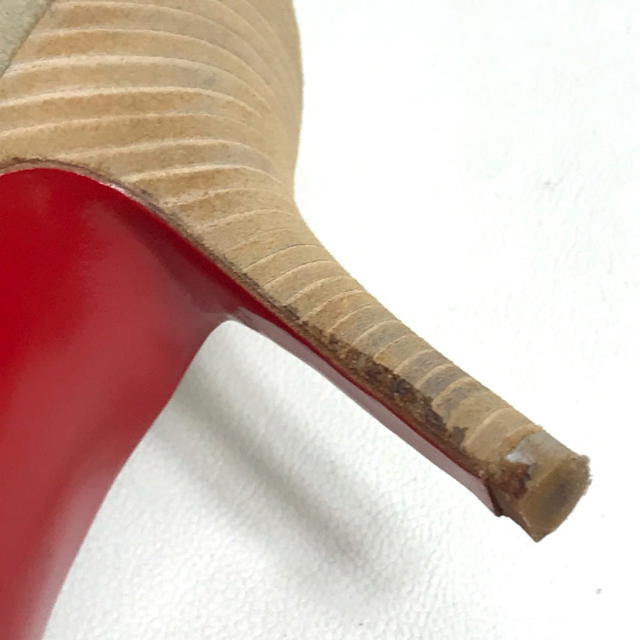 Christian Louboutin CHRISTIAN LOUBOUTIN Open to Heel Short Boots Suede Beige - view 4