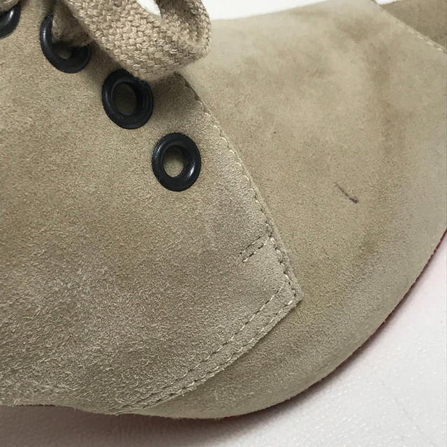 Christian Louboutin CHRISTIAN LOUBOUTIN Open to Heel Short Boots Suede Beige - view 5