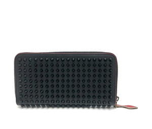 Buy Christian Louboutin Panettone Spike studs Zip Around Long Wallet Leather Black at Sasom – Authentic and Ready to Ship