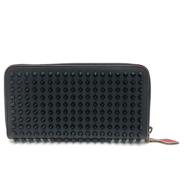 Christian Louboutin Christian Louboutin Panettone Spike studs Zip Around Long Wallet Leather Black - view 1