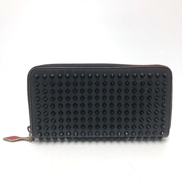 Christian Louboutin Christian Louboutin Panettone Spike studs Zip Around Long Wallet Leather Black - view 2