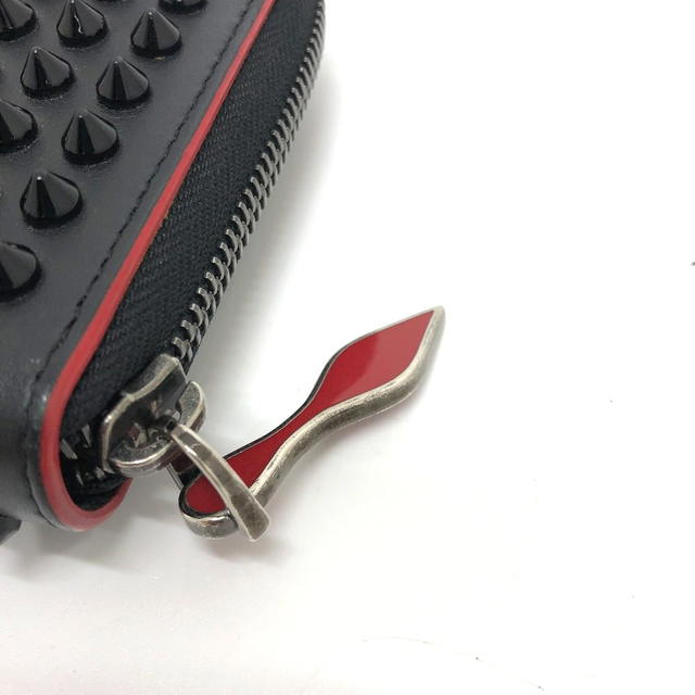 Christian Louboutin Christian Louboutin Panettone Spike studs Zip Around Long Wallet Leather Black - view 3