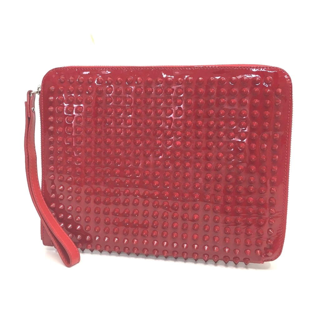 Christian Louboutin CHRISTIAN LOUBOUTIN Spike Studs Clutch Bag iPad Case Red