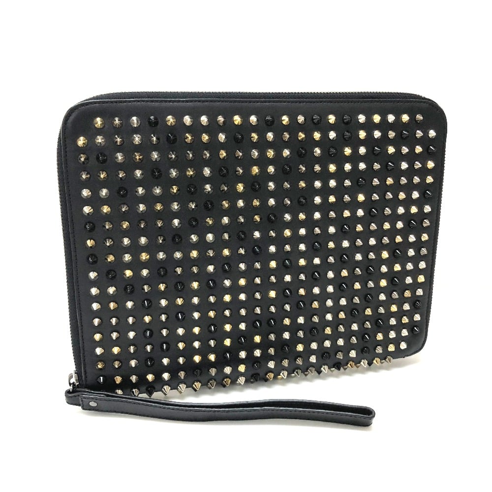 Christian Louboutin CHRISTIAN LOUBOUTIN Spike Studs Leather Zip Around iPad Case