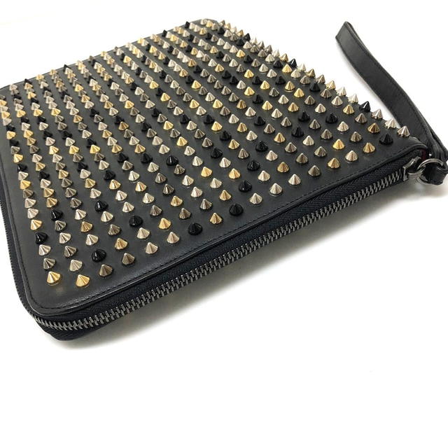 Christian Louboutin CHRISTIAN LOUBOUTIN Spike Studs Leather Zip Around iPad Case - view 3