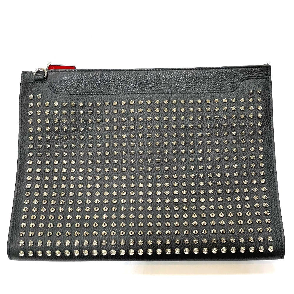 Christian Louboutin CHRISTIAN LOUBOUTIN Spike studs Sky porch Clutch bag Leather Black