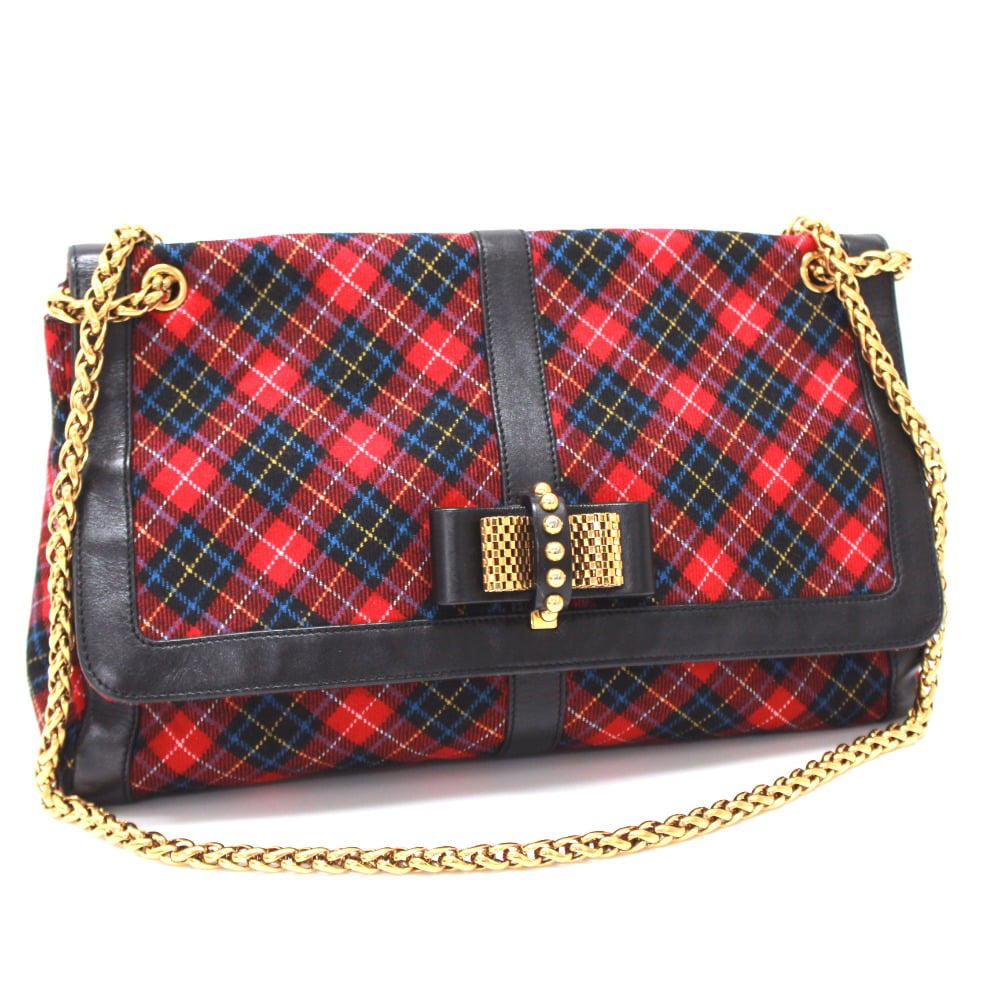 Christian Louboutin CHRISTIAN LOUBOUTIN Sweet Charity Checkered Shoulder Bag Red