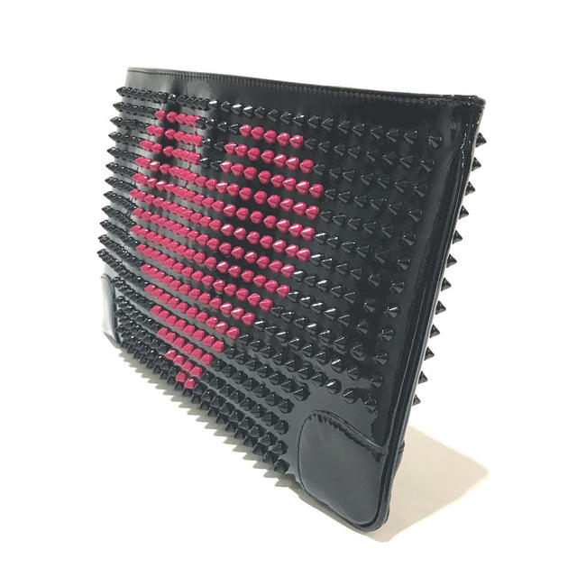 Christian Louboutin CHRISTIAN LOUBOUTIN Valentine Spike Studs Clutch Bag Black/Fuchsia - view 3