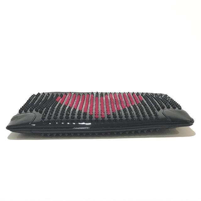Christian Louboutin CHRISTIAN LOUBOUTIN Valentine Spike Studs Clutch Bag Black/Fuchsia - view 4