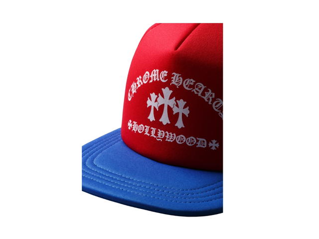 Chrome Hearts Chrome Hearts Cemetery Cross Hollywood Trucker Hat Red White Blue - view 4