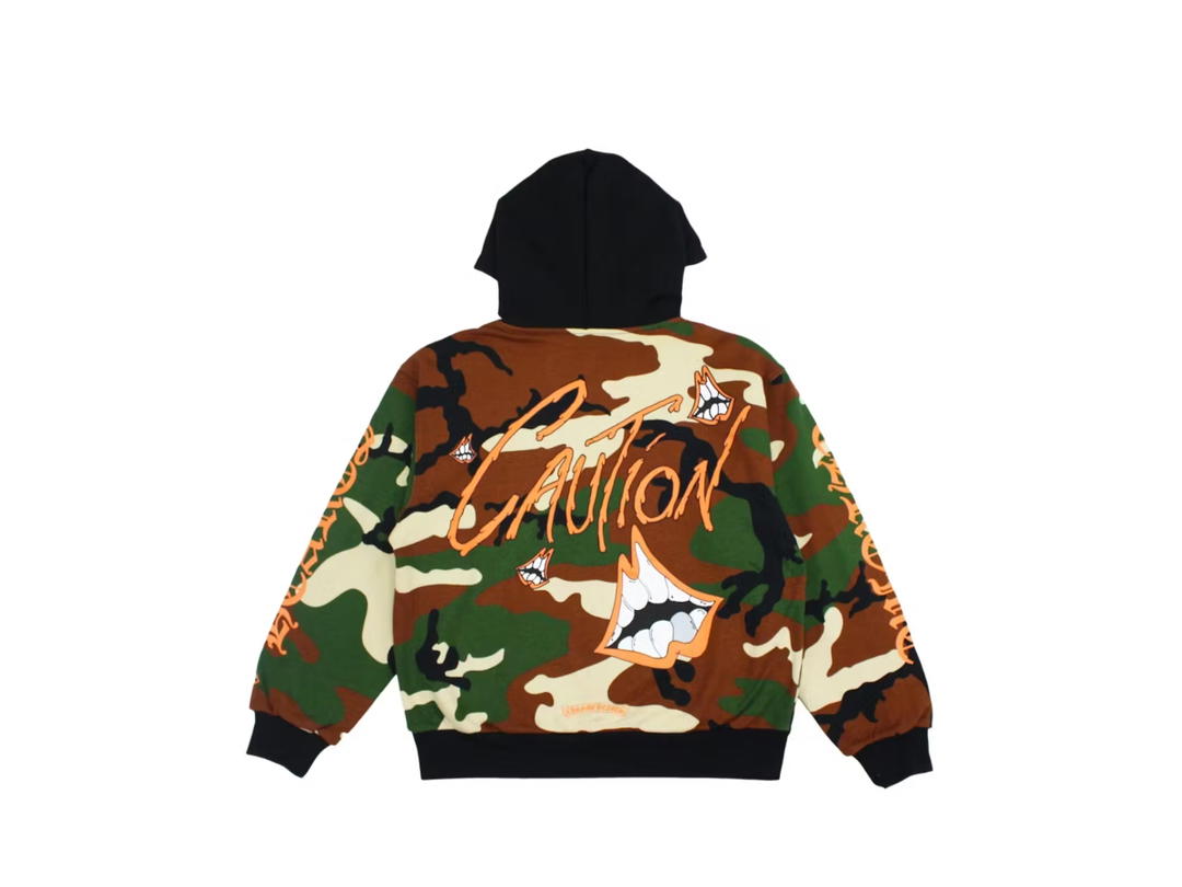 Chrome Hearts Chrome Hearts Hearts Matty Boy Caution Thermal Zip Up Hoodie Camo