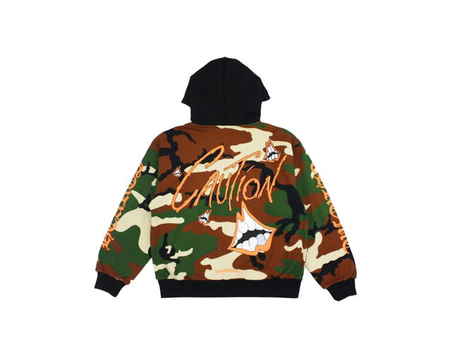 Chrome Hearts Chrome Hearts Hearts Matty Boy Caution Thermal Zip Up Hoodie Camo - view 1