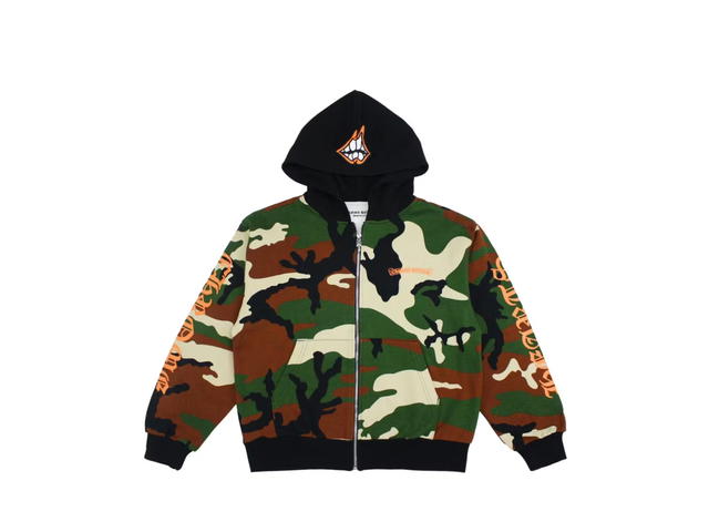 Chrome Hearts Chrome Hearts Hearts Matty Boy Caution Thermal Zip Up Hoodie Camo - view 2