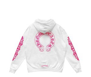 Buy Chrome Hearts Pink Horseshoe Floral Sleeve Pullover Hoodie White at Sasom – Authentic and Ready to Ship