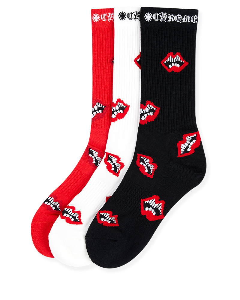 Chrome Hearts Chrome Hearts 3-Pack Chomper Socks Multicolor