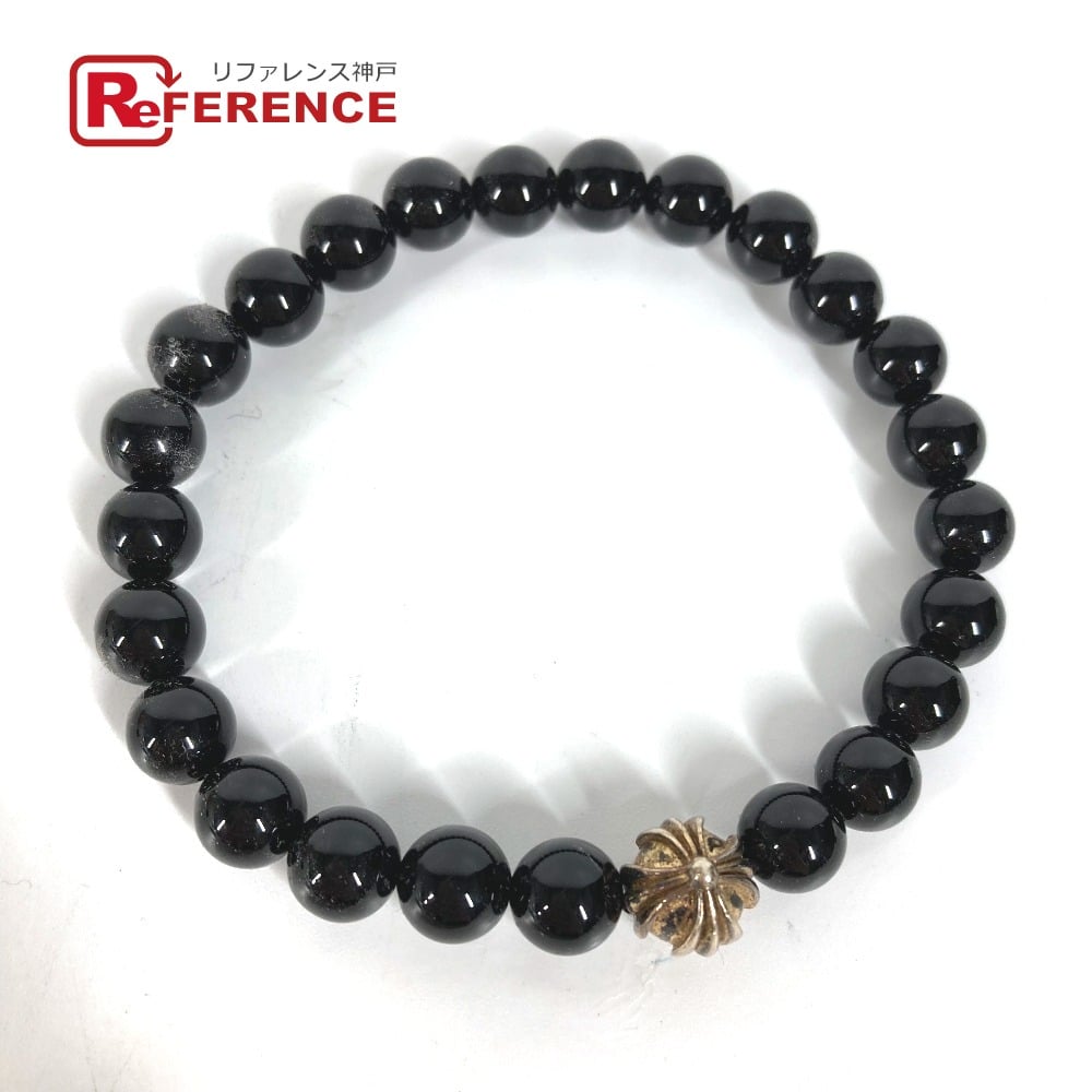 Chrome Hearts CHROME HEARTS 8mm BEAD CH Cross Ball Bead Accessories Bangle Bracelet onyx Black