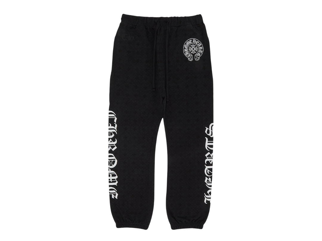 Chrome Hearts Chrome Hearts All Over Monogram Horseshoe Logo Sweatpants Black