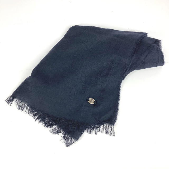 Chrome Hearts CHROME HEARTS CHPlus Large Stole/Shawl Scarf with Fringe Cashmere Navy - view 2