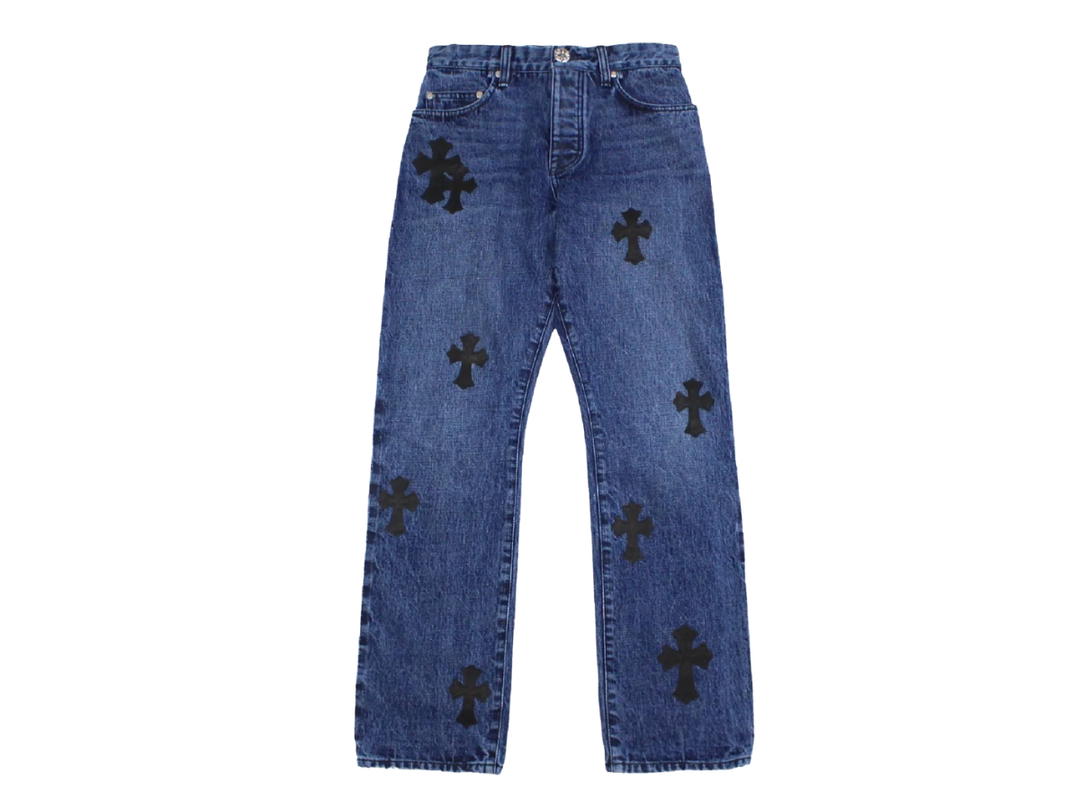 Chrome Hearts Chrome Hearts Cross Leather Patches Jeans