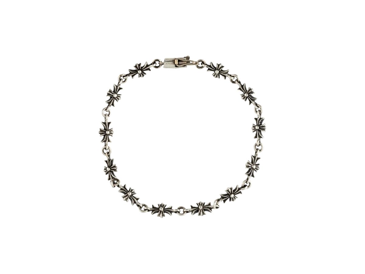Chrome Hearts Chrome Hearts Cross Link Bracelet In Sterling Silver