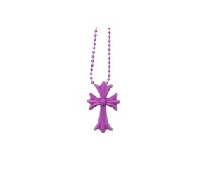 Buy Chrome Hearts Cross Necklace In Silicone Purple at Sasom – Authentic and Ready to Ship