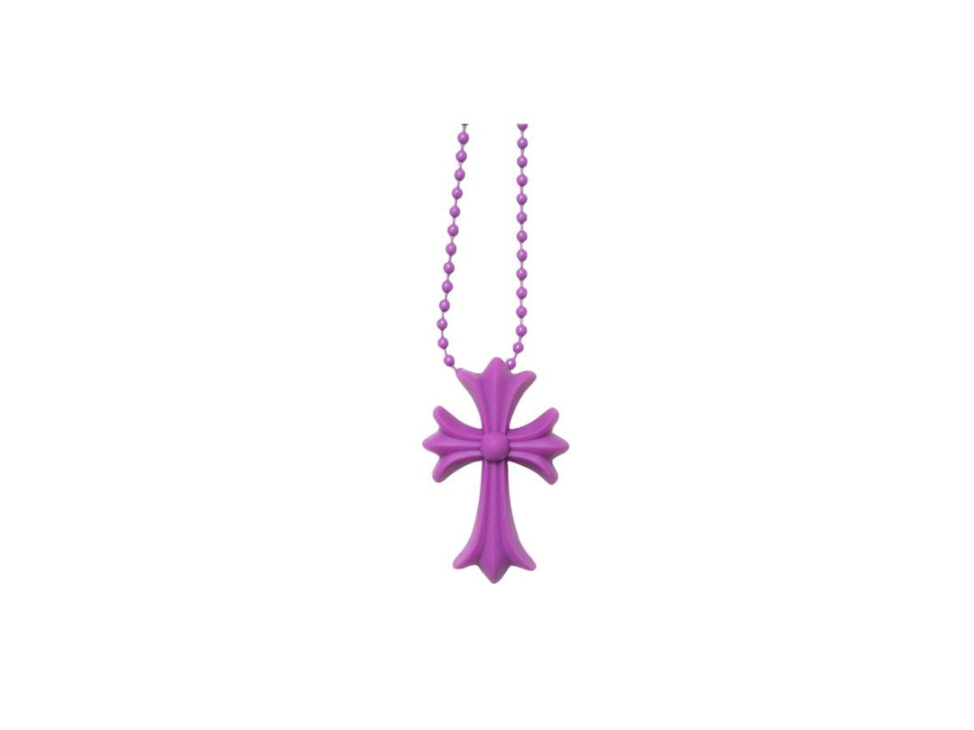 Chrome Hearts Chrome Hearts Cross Necklace In Silicone Purple