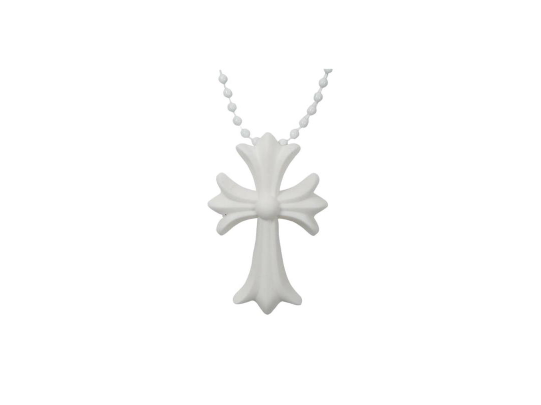 Chrome Hearts Chrome Hearts Cross Necklace In Silicone White