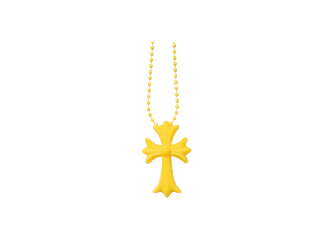 Chrome Hearts Chrome Hearts Cross Necklace In Silicone Yellow