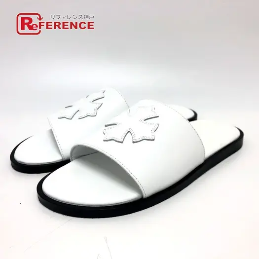 Buy CHROME HEARTS Cross patch Flat sandals Sandals Leather White Unused at Sasom – Authentic and Ready to Ship