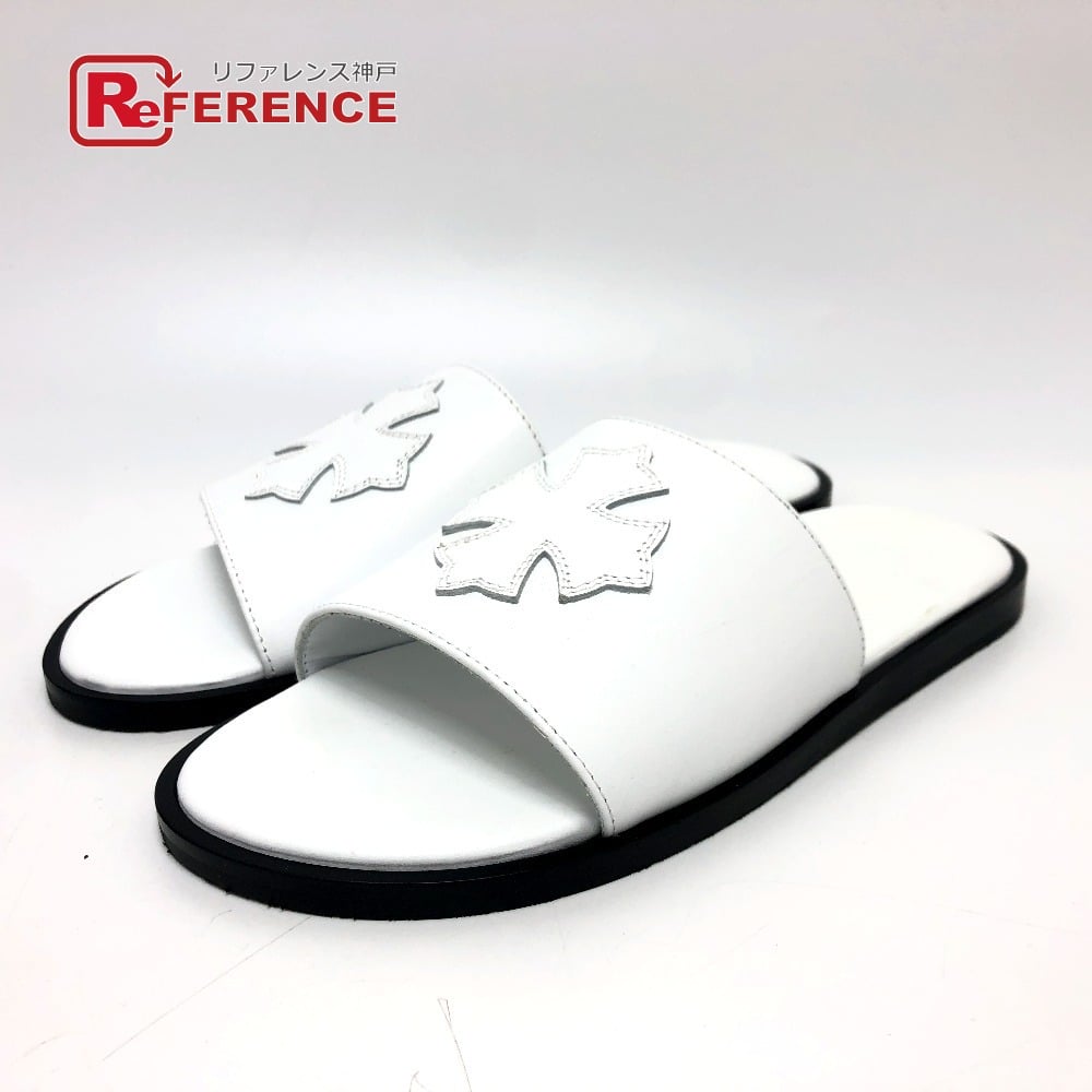 Chrome Hearts CHROME HEARTS Cross patch Flat sandals Sandals Leather White Unused