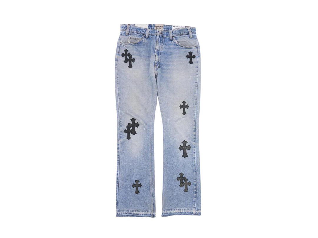Chrome Hearts Chrome Hearts Cross Patch Gallery Dept. Flare Jeans Blue-Black